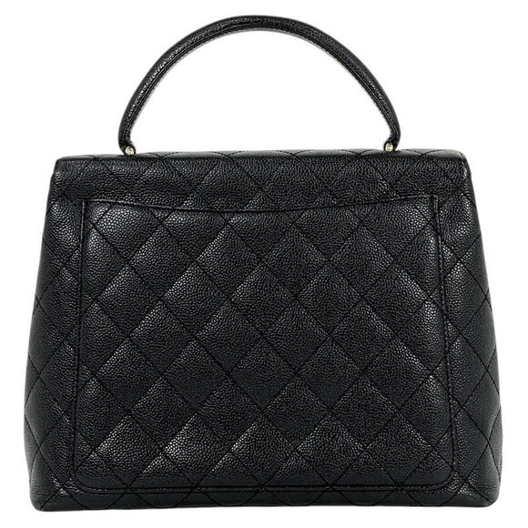 Chanel Cocomark Handbag Matelasse Handbag Caviar Skin Black A21397 Women's - Picture 3 of 14